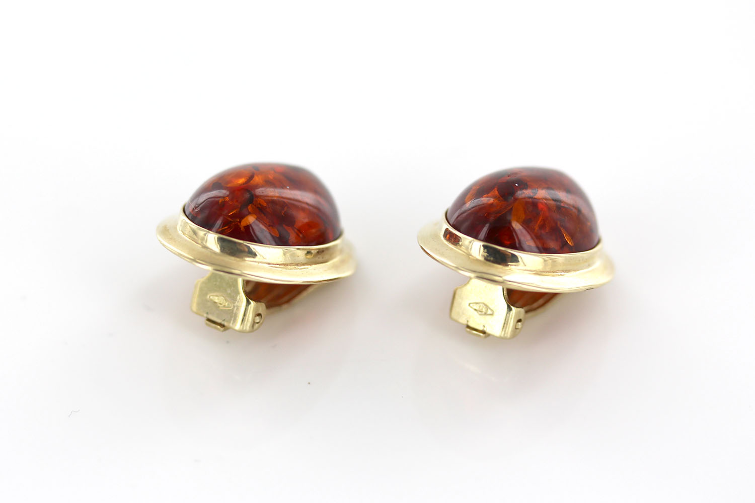 Italian Handmade German Baltic Amber Clip-On Earrings In 9ct Gold-GCL0007 RRP£995!!! - Image 4