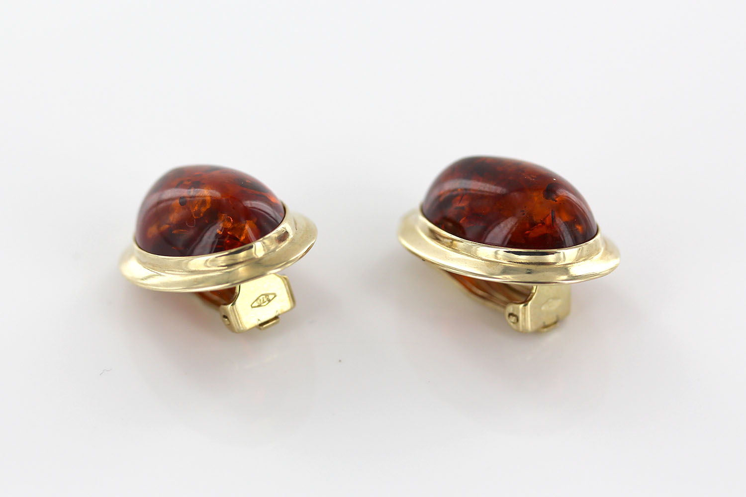 Italian Handmade German Baltic Amber Clip-On Earrings In 9ct Gold-GCL0007 RRP£995!!! - Image 5