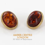 Italian Handmade German Baltic Amber Clip-On Earrings In 9ct Gold-GCL0008 RRP£995!!!