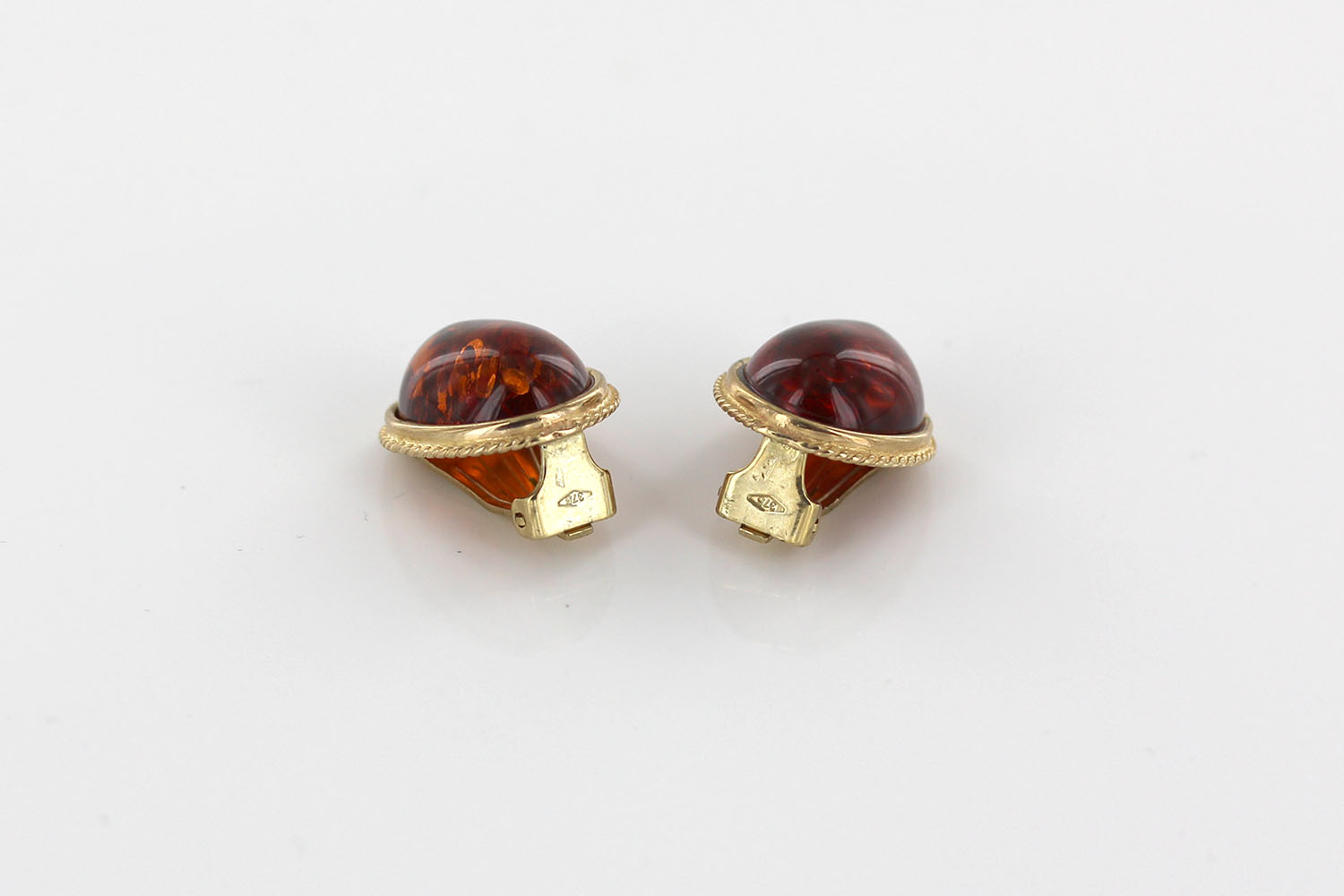 Italian Handmade German Baltic Amber Clip-On Earrings In 9ct Gold-GCL0008 RRP£995!!! - Image 4