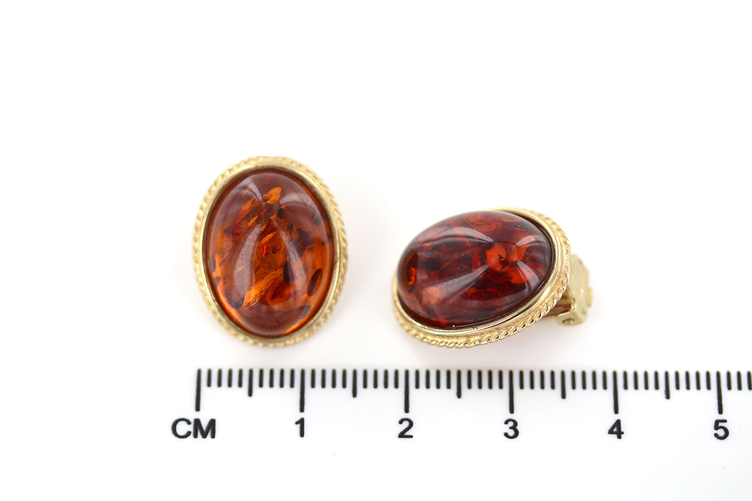 Italian Handmade German Baltic Amber Clip-On Earrings In 9ct Gold-GCL0008 RRP£995!!! - Image 3