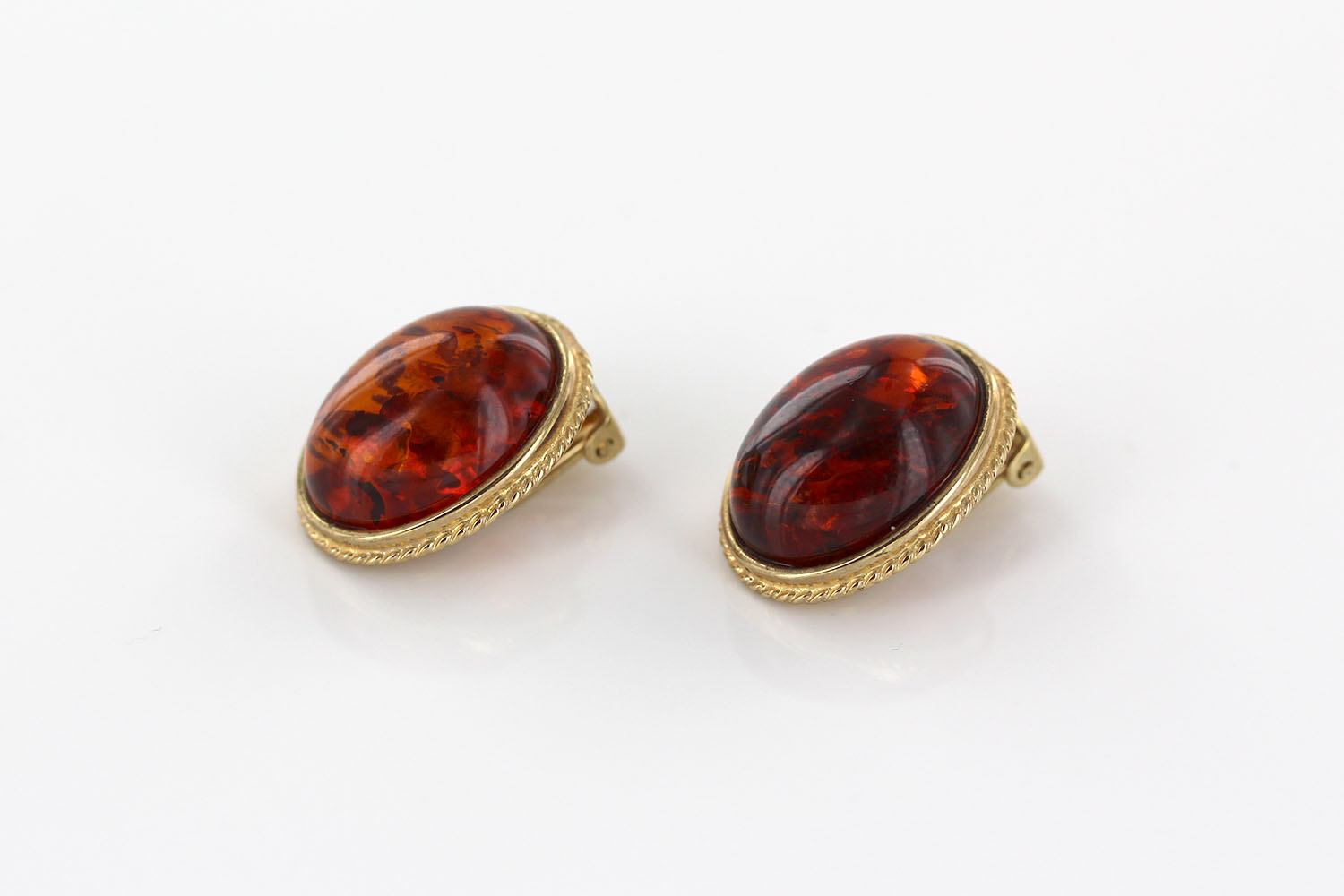 Italian Handmade German Baltic Amber Clip-On Earrings In 9ct Gold-GCL0008 RRP£995!!! - Image 5