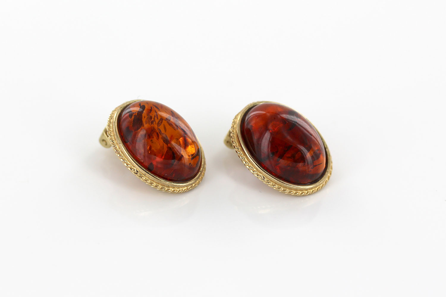 Italian Handmade German Baltic Amber Clip-On Earrings In 9ct Gold-GCL0008 RRP£995!!! - Image 6
