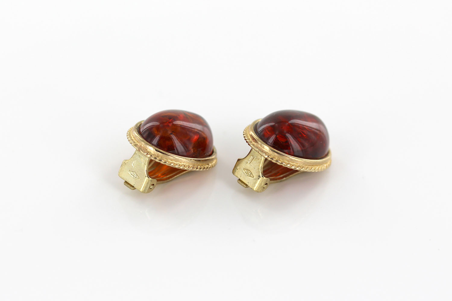 Italian Handmade German Baltic Amber Clip-On Earrings In 9ct Gold-GCL0008 RRP£995!!! - Image 7
