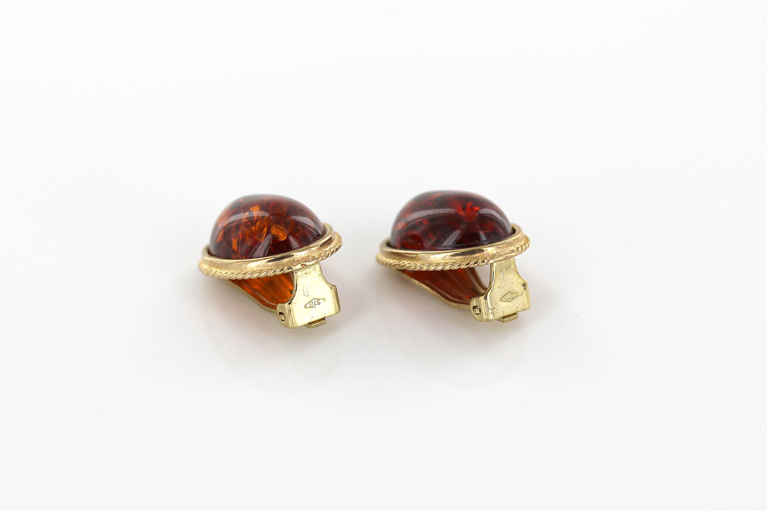 Italian Handmade German Baltic Amber Clip-On Earrings In 9ct Gold-GCL0008 RRP£995!!! - Image 8